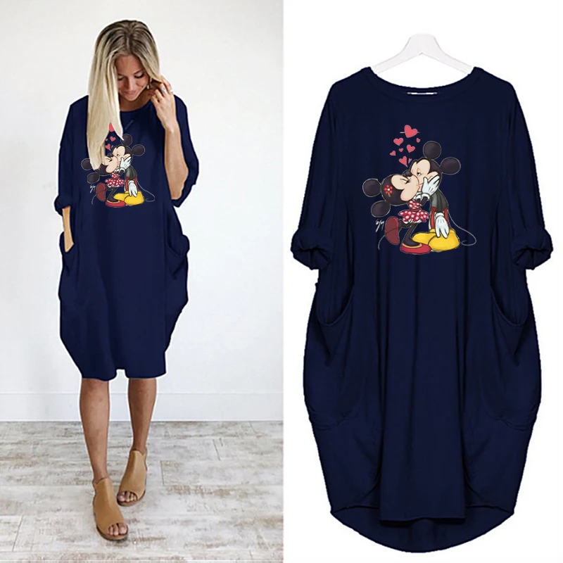 Midi Dresses for Women Casual Minnie Mickey Mouse Cartoon Long Sleeve Dress Loose Pockets Autumn Vestido Korean Fashion Clothing
Midi Dresses for Women Casual Minnie Mickey Mouse Cartoon Long Sleeve Dress Loose Pockets Autumn Vestido Korean Fashion Clothing