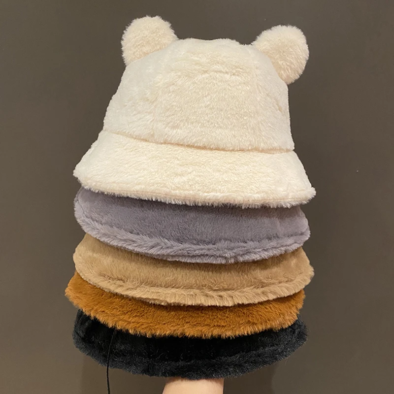New Autumn Winter Cute Leopard Print Bear Ear Bucket Hat Women Thick Warm Faux Fur Fur Fisherman Hat Outdoor Panama Hats
New Autumn Winter Cute Leopard Print Bear Ear Bucket Hat Women Thick Warm Faux Fur Fur Fisherman Hat Outdoor Panama Hats