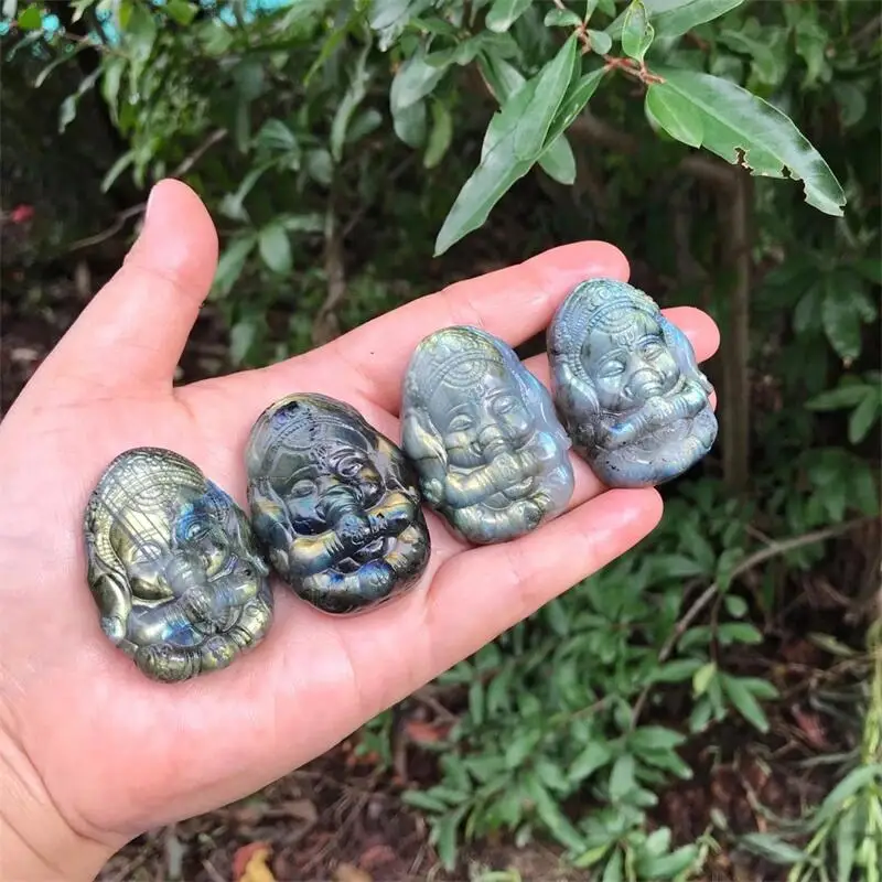 Natural Labradorite Ganesha Carved Crystals And Stones Healing Polished Mineral Ornaments Home Decoration 1pcs
Natural Labradorite Ganesha Carved Crystals And Stones Healing Polished Mineral Ornaments Home Decoration 1pcs