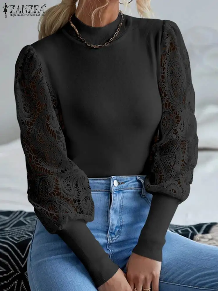 ZANZEA Tight Fitting Elegant Blouses Casual Knitted Fashion Autumn 2023 Blusa Solid Color Lace Puff Sleeve Women Turtleneck Tops
ZANZEA Tight Fitting Elegant Blouses Casual Knitted Fashion Autumn 2023 Blusa Solid Color Lace Puff Sleeve Women Turtleneck Tops
