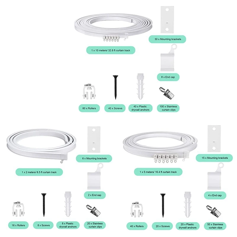 H051 2m/3m/5m Plastic Steel Rail Stainless Steel Clip Set Curtain Curved Rail Bendable Rail with Accessories Wall Mount Track
H051 2m/3m/5m Plastic Steel Rail Stainless Steel Clip Set Curtain Curved Rail Bendable Rail with Accessories Wall Mount Track