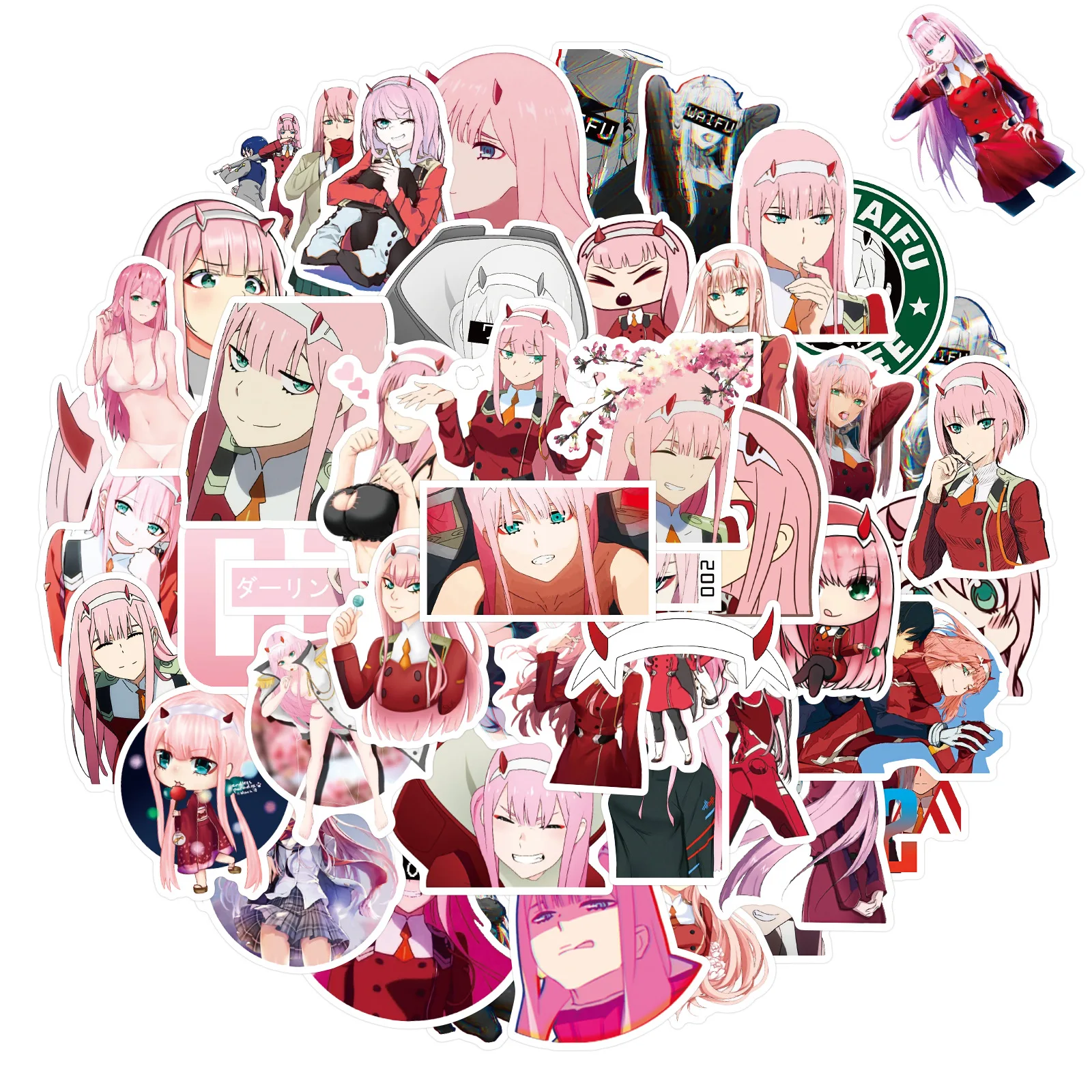 50PCS Anime DARLING In The FRANXX Cute Cartoon Graffiti Waterproof Sticker Suitcase Water Cup Notebook Decoration
50PCS Anime DARLING In The FRANXX Cute Cartoon Graffiti Waterproof Sticker Suitcase Water Cup Notebook Decoration