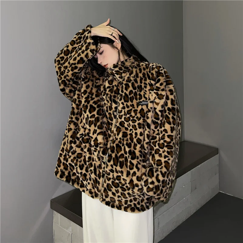 Double Sided PU Leopard Zipper Jacket Coat Casual Warm Outerweat Harajuku Loose Korean Thicken Vintage Lambswool
Double Sided PU Leopard Zipper Jacket Coat Casual Warm Outerweat Harajuku Loose Korean Thicken Vintage Lambswool