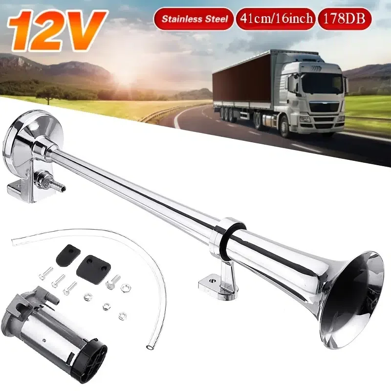 

12V Car Truck Horn Train Air Horn 150DB Loud Universal Electric Dual Trumpet Air Horns Kit For Any 12V Cars Trucks Trains Lorrys