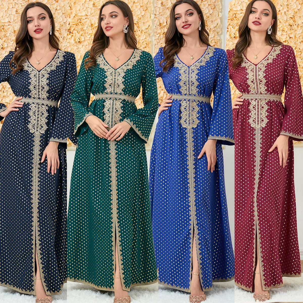 Kaftan Muslin Abaya For Women V-neck Long Dress Premium Autumn Long Sleeve Dress Basic Long Dress Fashion Women's Female Dress
Kaftan Muslin Abaya For Women V-neck Long Dress Premium Autumn Long Sleeve Dress Basic Long Dress Fashion Women's Female Dress