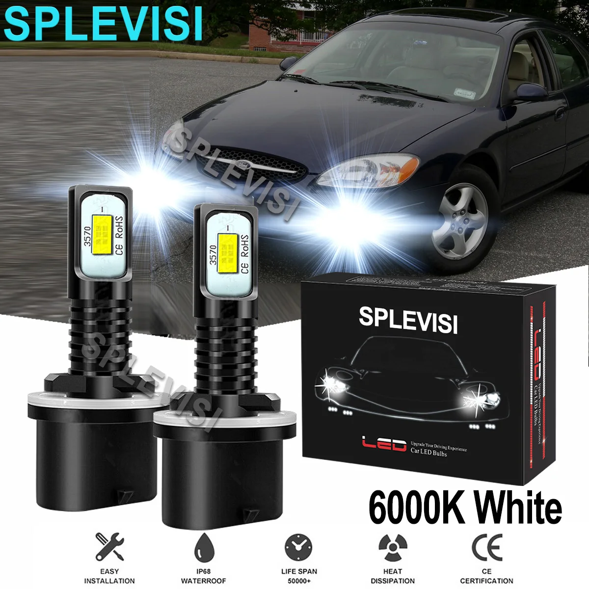 2x70W White Car LED Fog Light Bulbs 6000K Fit For Ford Taurus 2000-2007 Ford Mustang Gt Svt Cobra 1999 2000 2001 2002 2003 2004 
2x70W White Car LED Fog Light Bulbs 6000K Fit For Ford Taurus 2000-2007 Ford Mustang Gt Svt Cobra 1999 2000 2001 2002 2003 2004