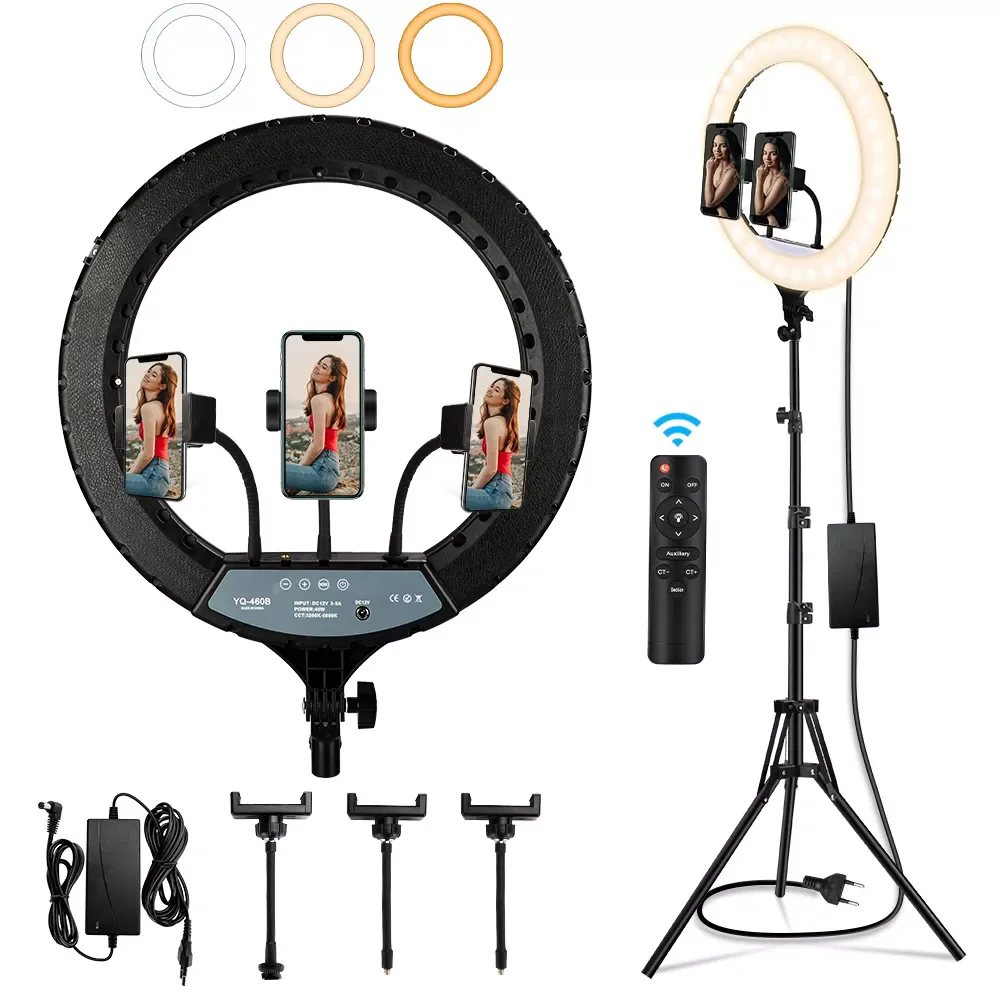 inch Photographic Ring Light LED Selfie Fill Lamp Dimmable Video Live Lighting 3200-5800K Makeup 48cm Ring Light with Remote
inch Photographic Ring Light LED Selfie Fill Lamp Dimmable Video Live Lighting 3200-5800K Makeup 48cm Ring Light with Remote