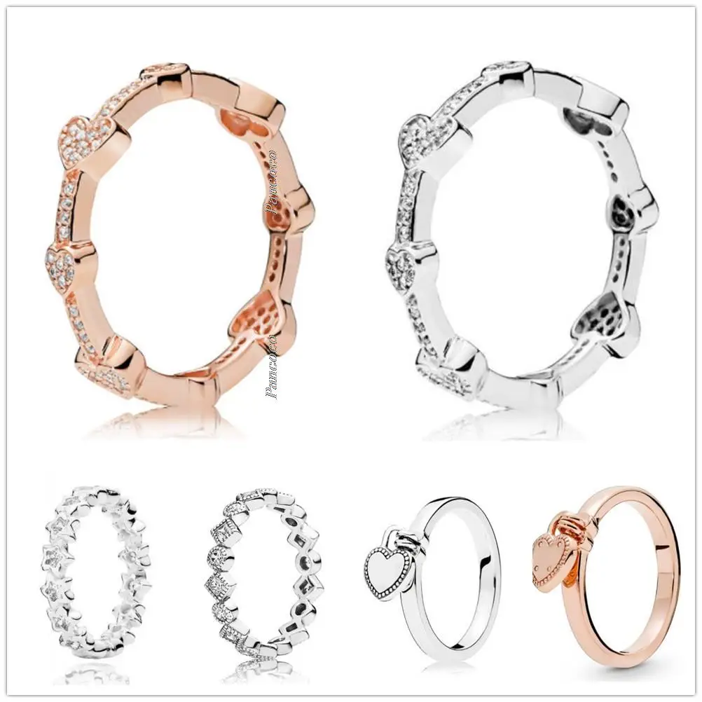 Authentic 925 Sterling Silver Rose Alluring Hearts With Crystal Rings For Women Wedding Party Gift Europe Fashion Jewelry
Authentic 925 Sterling Silver Rose Alluring Hearts With Crystal Rings For Women Wedding Party Gift Europe Fashion Jewelry