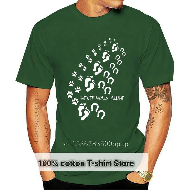 New Brand Footprints Human Dog And Horse Never Walk Alone T-Shirt Men Short Sleeve T-Shirt
New Brand Footprints Human Dog And Horse Never Walk Alone T-Shirt Men Short Sleeve T-Shirt