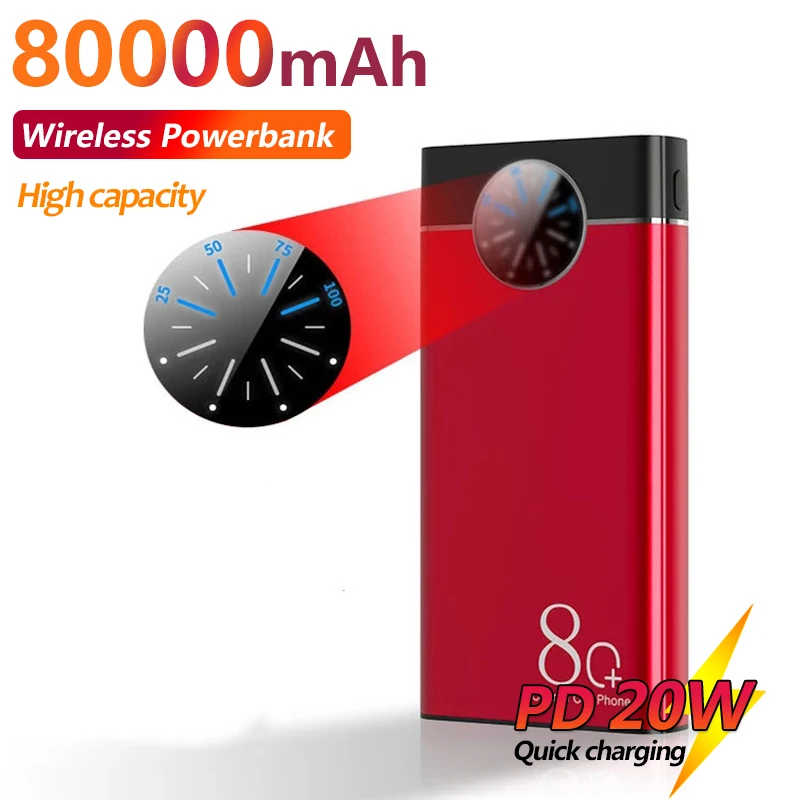 Portable 80000mAh Power Bank for IPhone Xiaomi Mi PoverBank Rechargeable External Battery with LED Light Digital Display Charge
Portable 80000mAh Power Bank for IPhone Xiaomi Mi PoverBank Rechargeable External Battery with LED Light Digital Display Charge
