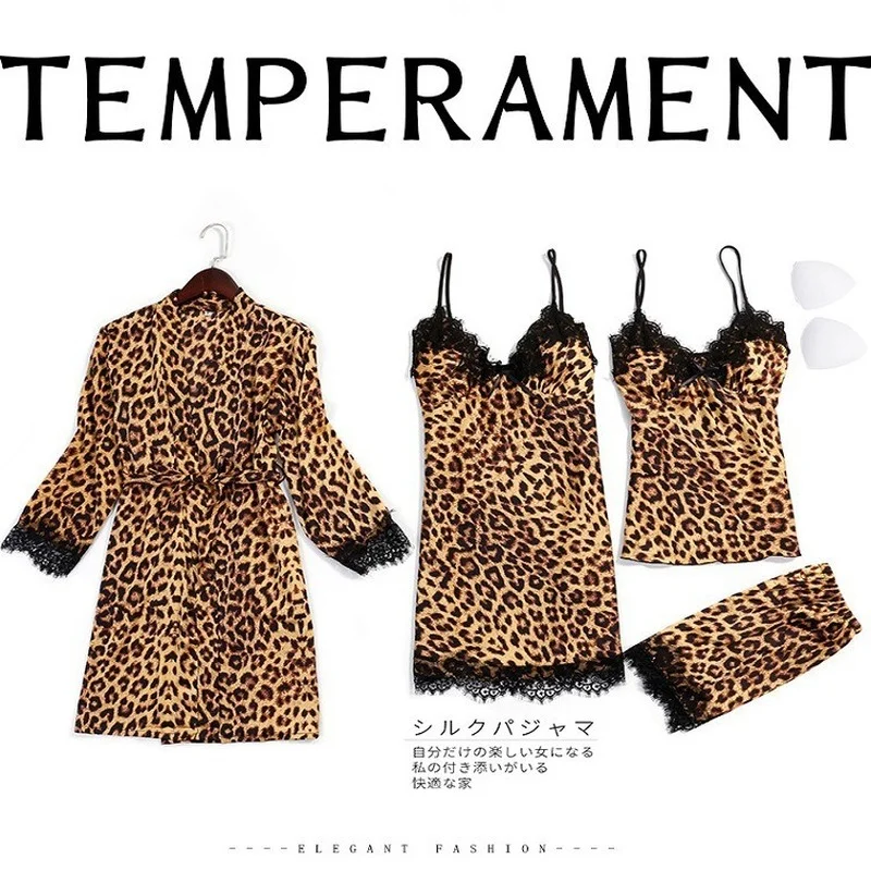 Robe Sets Sleepwear Bathrobe Lingerie Set with Robe Sleep Tops Silk Robe Leopard Print Sleepwear Women Set Lounge Set Sexy Robe
Robe Sets Sleepwear Bathrobe Lingerie Set with Robe Sleep Tops Silk Robe Leopard Print Sleepwear Women Set Lounge Set Sexy Robe