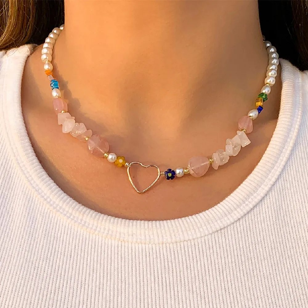 Cosysail Hollow out Heart Necklace for Women Egirl Simple Imitation pearls Stone Beaded Necklace Clavicle Chain Party Jewelry
Cosysail Hollow out Heart Necklace for Women Egirl Simple Imitation pearls Stone Beaded Necklace Clavicle Chain Party Jewelry