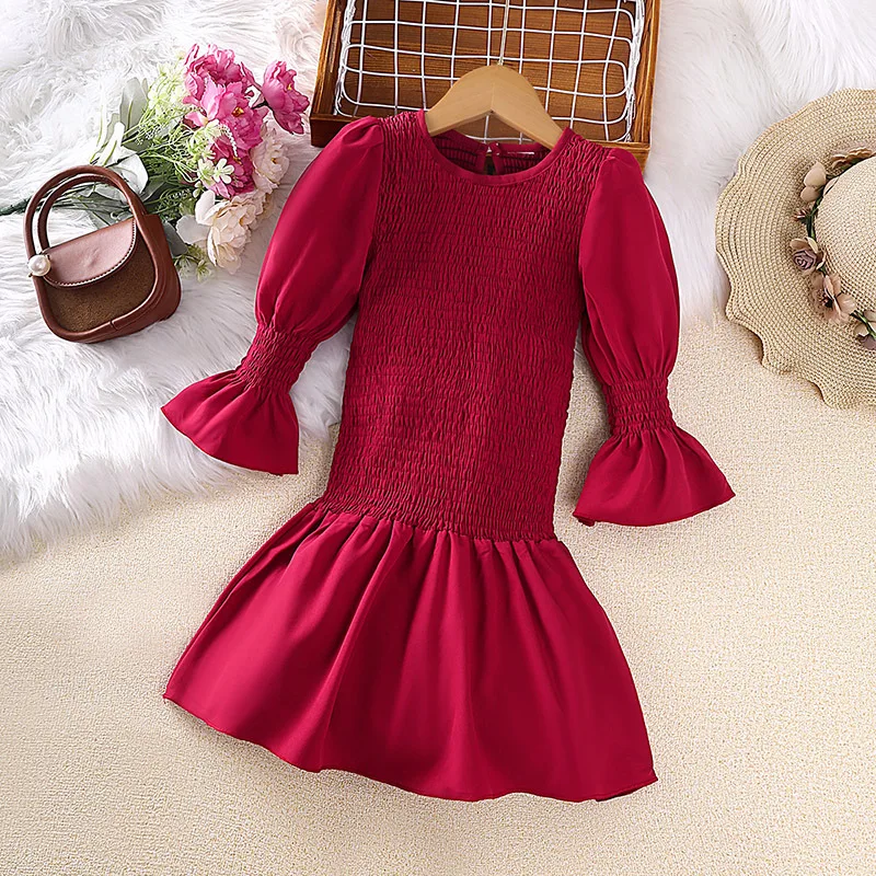 2023 Spring Autumn Princess Dress Long Sleeve Ruched Ruffle Solid Color Party Wedding Dresses Children Girl Kids
2023 Spring Autumn Princess Dress Long Sleeve Ruched Ruffle Solid Color Party Wedding Dresses Children Girl Kids