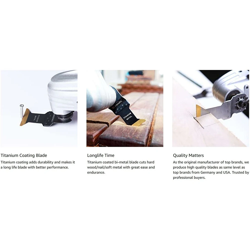 3Pcs Titanium Oscillating Multitool Blades Bi-metal Saw Blade Power Tool Accessories For Soft Metal Hard Wood Nail Cutting
3Pcs Titanium Oscillating Multitool Blades Bi-metal Saw Blade Power Tool Accessories For Soft Metal Hard Wood Nail Cutting