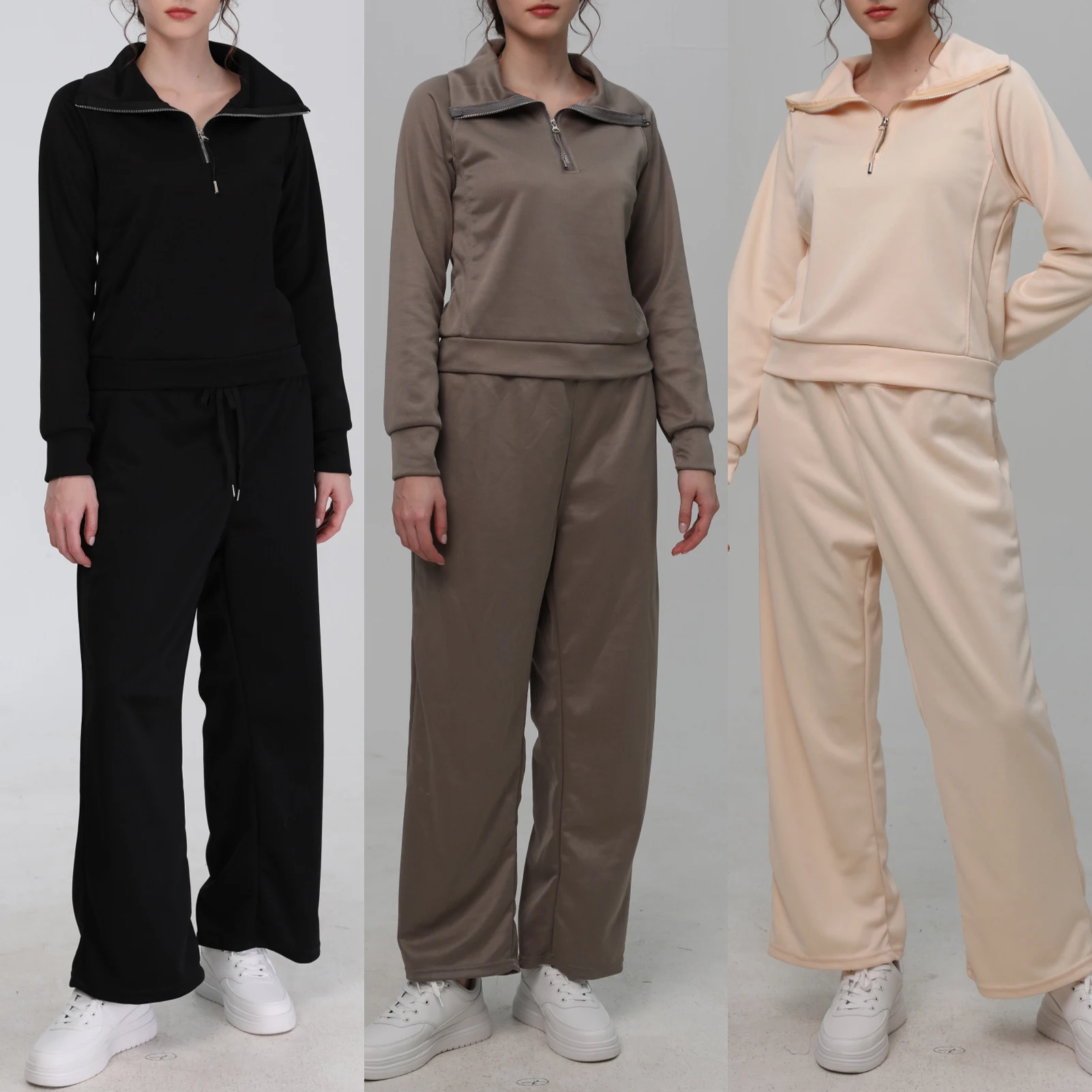 Women Half Zip Sweatshirt & Wide Leg Pant Set Comfy Long Sleeve Sweatshirt & Drawstring Pant Set Solid Color Jogging Sweatsuit
Women Half Zip Sweatshirt & Wide Leg Pant Set Comfy Long Sleeve Sweatshirt & Drawstring Pant Set Solid Color Jogging Sweatsuit
