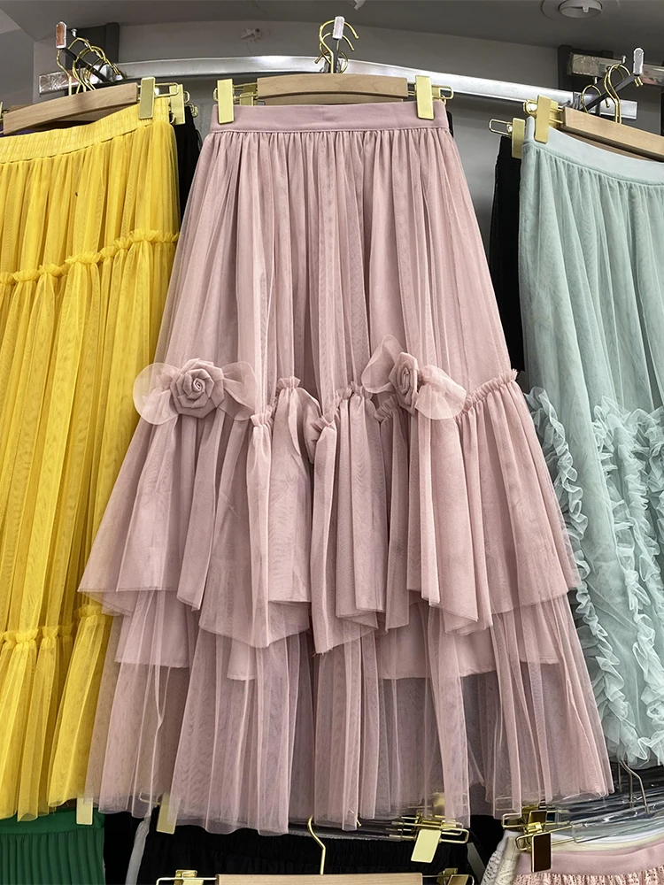 Mesh A-Line High Waist Skirts for Women Irregular Lace Patchwork MidiSkirt for Ladies Female Casual Mid-calf Skirts Dropshipping
Mesh A-Line High Waist Skirts for Women Irregular Lace Patchwork MidiSkirt for Ladies Female Casual Mid-calf Skirts Dropshipping