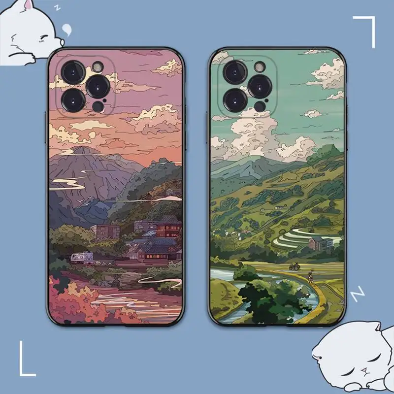 Japanese Anime Hand Painted scenery Phone Case For iPhone 14 11 12 13 Mini Pro XS Max Cover 6 7 8 Plus X XR SE 2020 Funda Shell
Japanese Anime Hand Painted scenery Phone Case For iPhone 14 11 12 13 Mini Pro XS Max Cover 6 7 8 Plus X XR SE 2020 Funda Shell