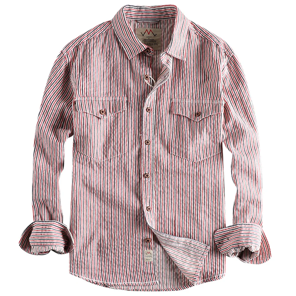 Long Fashion Striped for Sleeved Men Dress Elegant Single Breasted Business Male Shirt Strretwear American Style
Long Fashion Striped for Sleeved Men Dress Elegant Single Breasted Business Male Shirt Strretwear American Style
