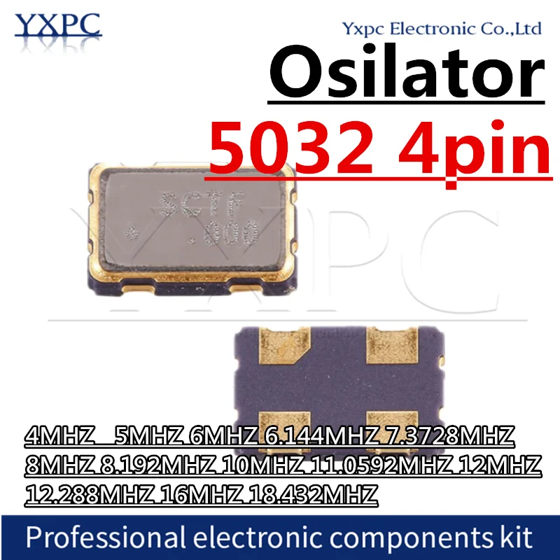 5pcs 5032 SMD Active Oscillator 4MHZ 5MHZ 6MHZ 6.144MHZ 7.3728MHZ 8MHZ 8.192MHZ 10MHZ 11.0592MHZ 12MHZ 12.288MHZ 16MHZ 18.432MHZ
5pcs 5032 SMD Active Oscillator 4MHZ 5MHZ 6MHZ 6.144MHZ 7.3728MHZ 8MHZ 8.192MHZ 10MHZ 11.0592MHZ 12MHZ 12.288MHZ 16MHZ 18.432MHZ