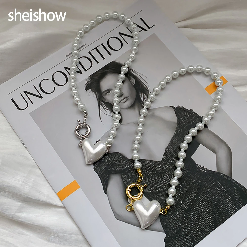 sheishow Fashion Vintage Heart Pearl Handmade Necklace For Women French Light Luxury Design Clavicle Chain Trendy Jewelry Gifts
sheishow Fashion Vintage Heart Pearl Handmade Necklace For Women French Light Luxury Design Clavicle Chain Trendy Jewelry Gifts