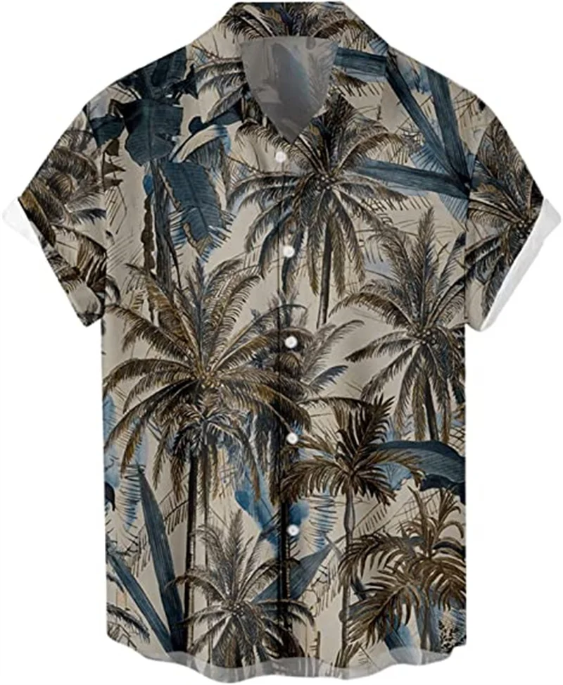 

Flora Flamingo Graphic Shirts for Men Clothing 3D Print Hawaiian Beach Shirts Short Sleeve y2k Tops Vintage Clothes Lapel Blouse