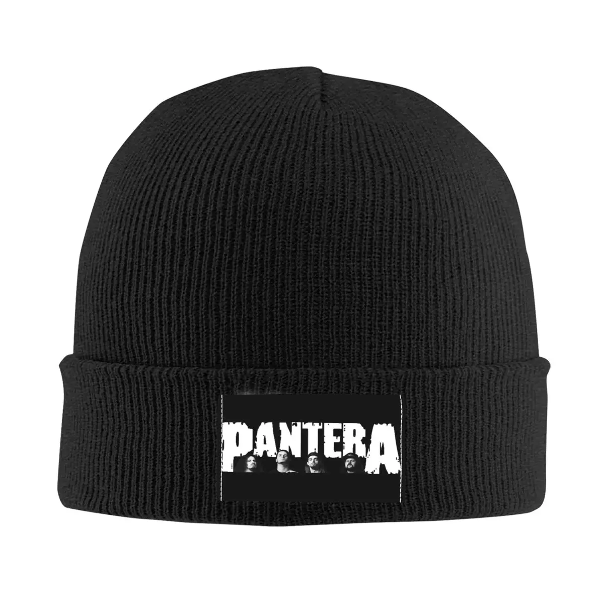 

Vintage Pantera Heavy Metal Band Logo Rib Knit Cuffed Beanie For Men Women Warm Winter Skullies Knitted Caps