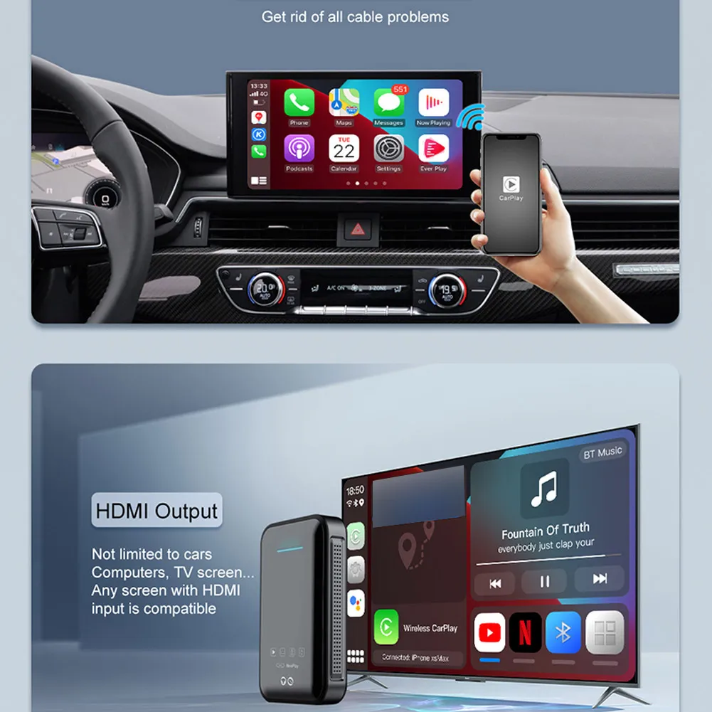 Car Player Dongle Multimedia Video Carplay Box 4G+32G Plug And Play Wireless Carplay Mirror-link With HDMI
Car Player Dongle Multimedia Video Carplay Box 4G+32G Plug And Play Wireless Carplay Mirror-link With HDMI