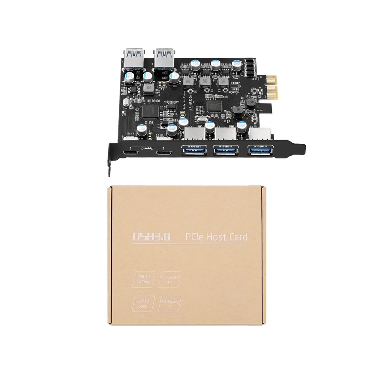 7-Port PCI-E to Type C (2), with 2 Rear USB 3.0 Ports PCI Express Card Desktop PC PCI-E to USB 3.0 Expansion Card
7-Port PCI-E to Type C (2), with 2 Rear USB 3.0 Ports PCI Express Card Desktop PC PCI-E to USB 3.0 Expansion Card