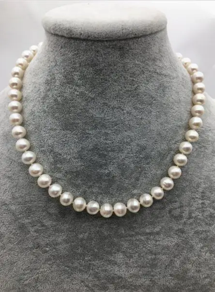 

Unique Design AA Pearl Necklace,18'' 8-9mm White Color Genuine Freshwater Pearl Jewelry,Love,Mothers Day,Charming Women Gift