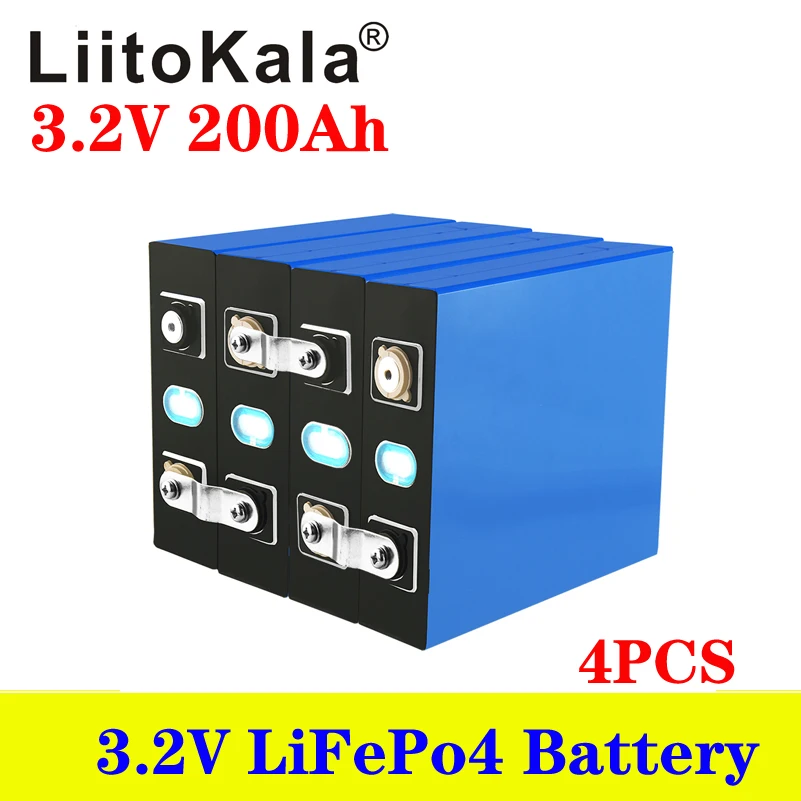 4pcs LiitoKala 3.2V 200Ah Lifepo4 Battery Pack 12V 24V 200AH Cell Lithium Iron Phosphate Solar EU US Russia Fast Delivery Tax
4pcs LiitoKala 3.2V 200Ah Lifepo4 Battery Pack 12V 24V 200AH Cell Lithium Iron Phosphate Solar EU US Russia Fast Delivery Tax
