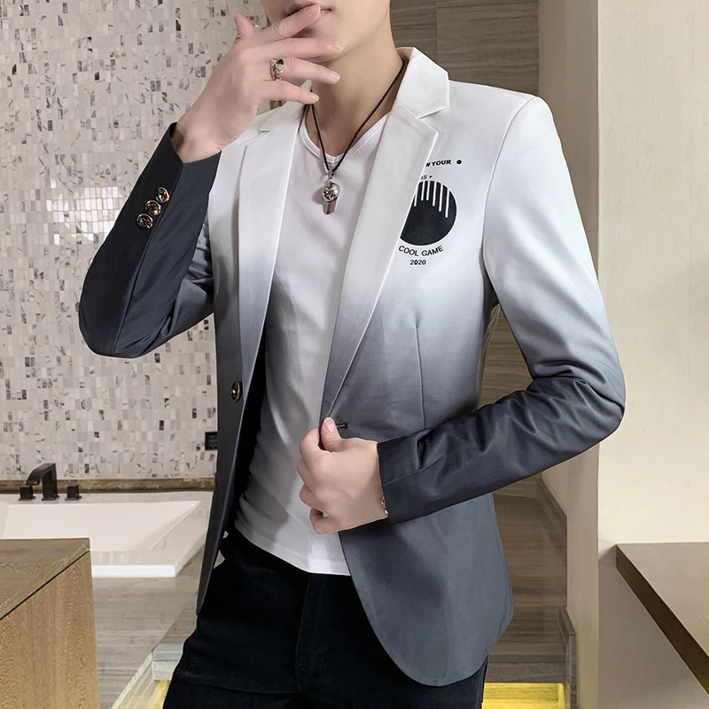 Men's Slim Fit Blazer 2022 Spring New Gradient Color Suit Jacket Male Korean Version Casual Brand Fashion Trend Men's Clothing
Men's Slim Fit Blazer 2022 Spring New Gradient Color Suit Jacket Male Korean Version Casual Brand Fashion Trend Men's Clothing