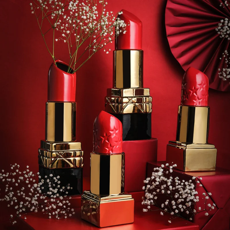 Lipstick Creative Art Sculpture Vase High-End Hotel Display Dried Flowers Pottery Crafts Home Furnishings Living Room Entrance
Lipstick Creative Art Sculpture Vase High-End Hotel Display Dried Flowers Pottery Crafts Home Furnishings Living Room Entrance