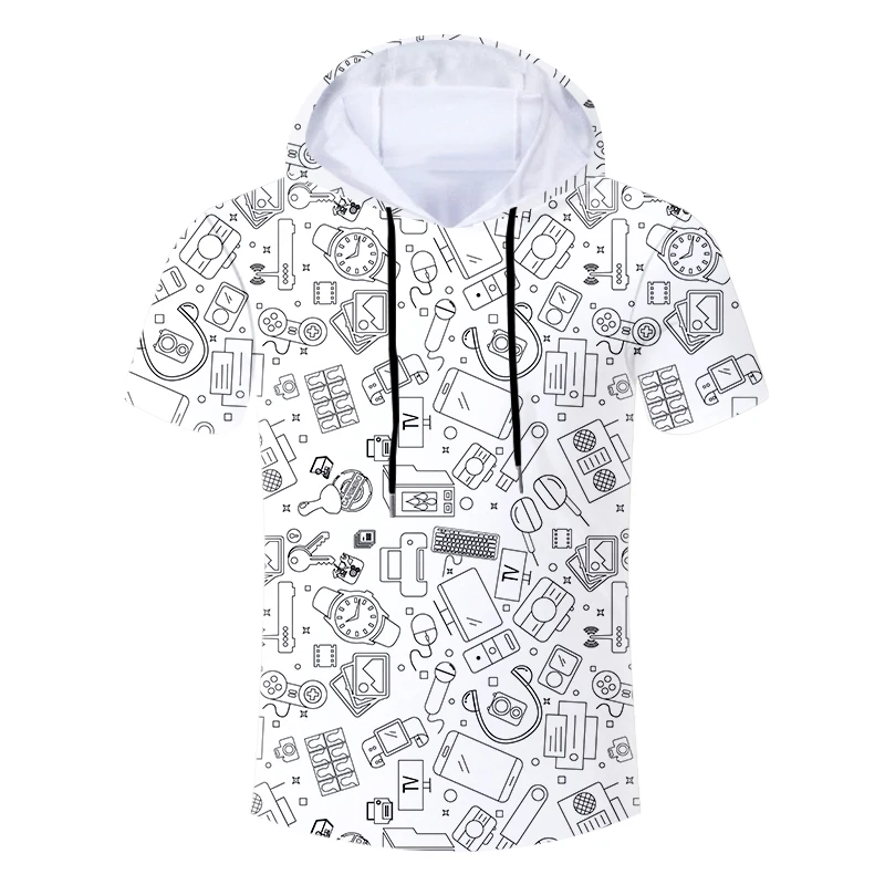 2022 Summer New Brand Hooded Cartoon Graffiti Style Clothing Fitness For Men Fashion Casual Sports Hooded Short Sleeve T-shirt
2022 Summer New Brand Hooded Cartoon Graffiti Style Clothing Fitness For Men Fashion Casual Sports Hooded Short Sleeve T-shirt