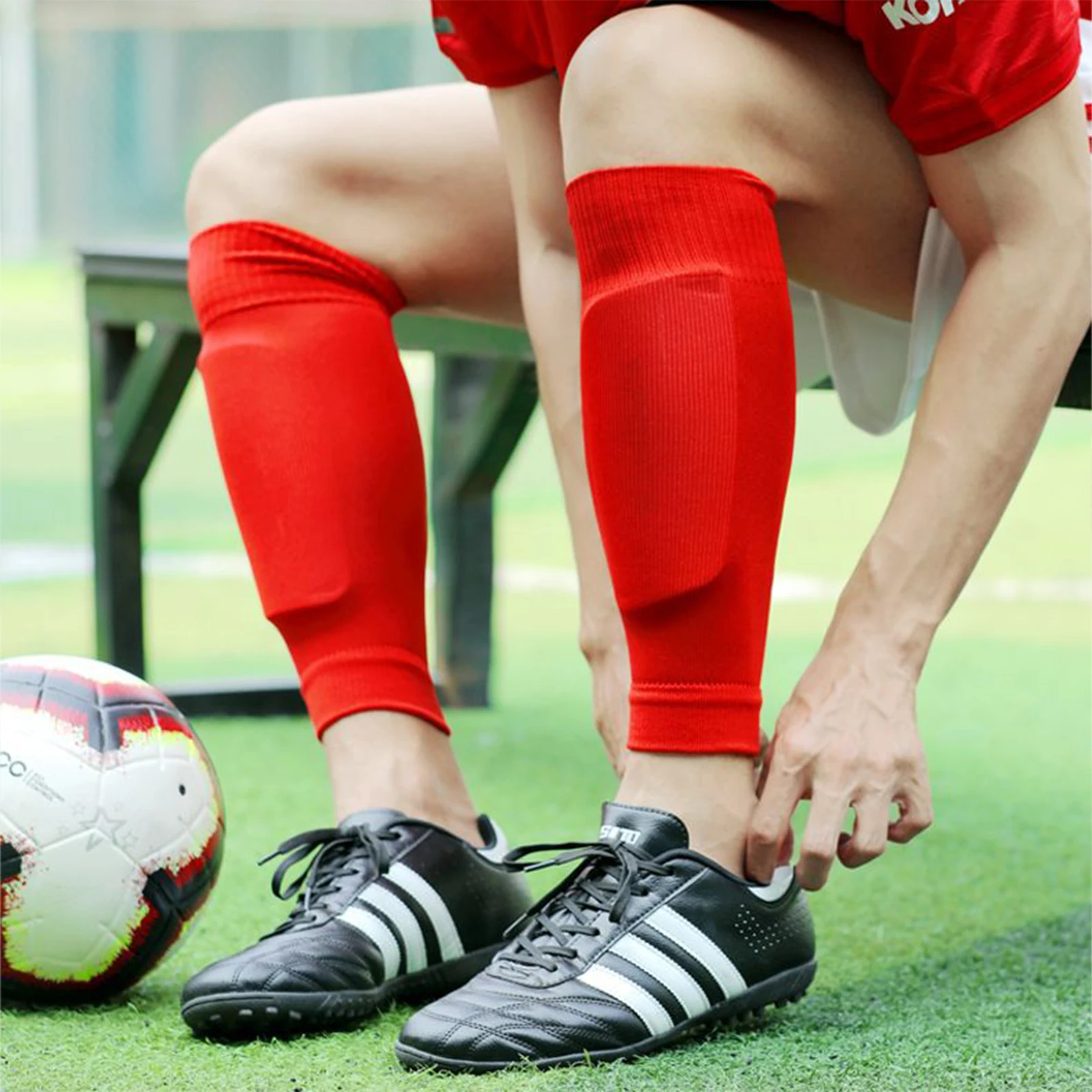 Мужские вязаные однотонные Компрессионные рукава до щиколотки, Компрессионные рукава до голени для взрослых, женские и мужские футбольные рукава