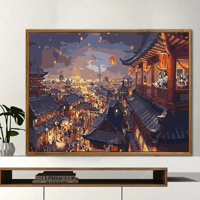 DIY digital oil painting landscape cat hand-painted DIY coloring oil color decorative painting palace Que Kong Ming lantern
DIY digital oil painting landscape cat hand-painted DIY coloring oil color decorative painting palace Que Kong Ming lantern