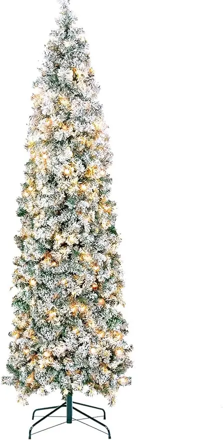 7d24hcare 6.5ft Pre-Lit Pencil Snow Flocked Christmas Tree, Artificial Slim Christmas Tree W/Metal Hinges & Base for Home Shops
7d24hcare 6.5ft Pre-Lit Pencil Snow Flocked Christmas Tree, Artificial Slim Christmas Tree W/Metal Hinges & Base for Home Shops