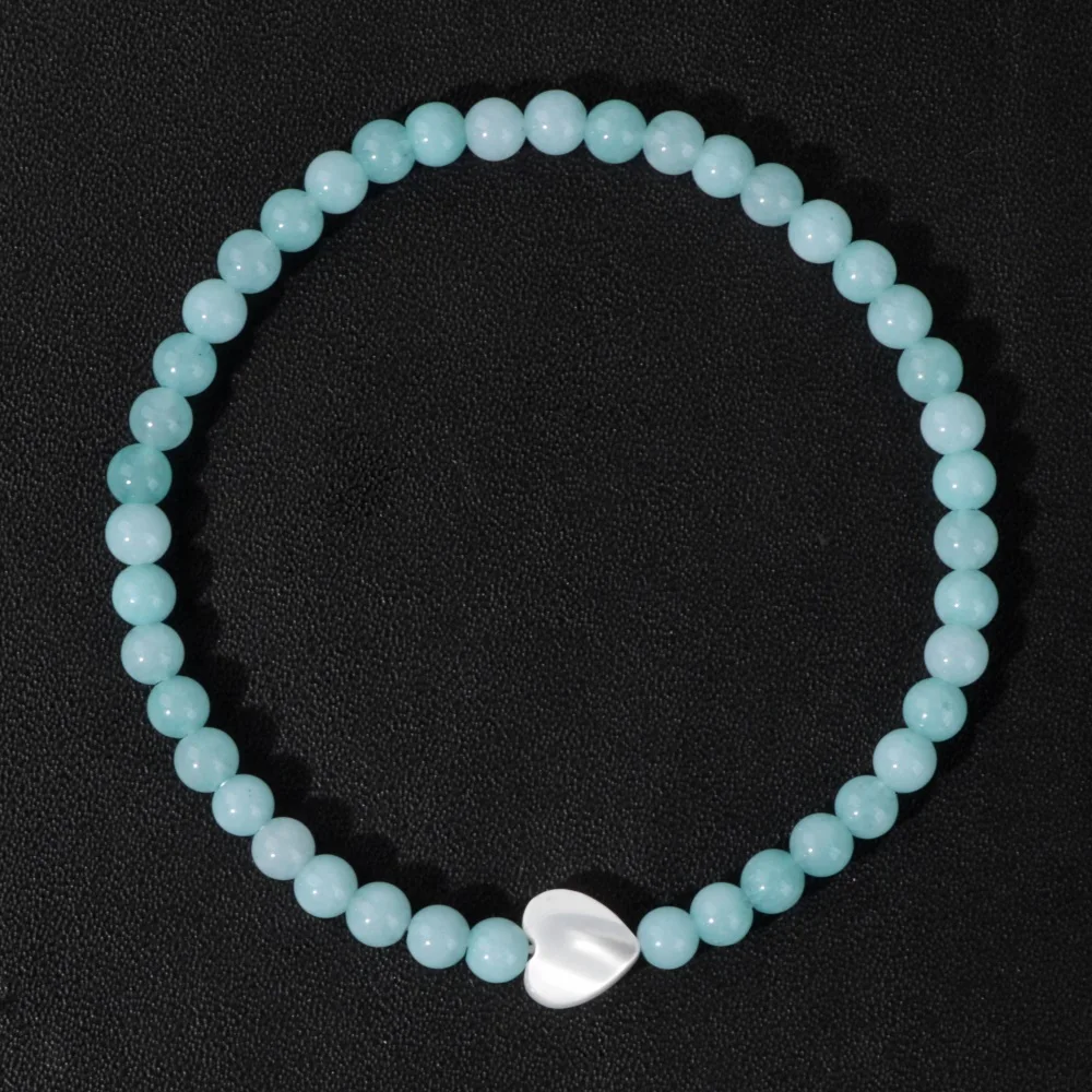 4mm Beads Bracelet Women Amazonite Stone Bracelet Natural Heart Shell Charm Bracelet Male Jewelry Fashion Bangle Friendship Gift
4mm Beads Bracelet Women Amazonite Stone Bracelet Natural Heart Shell Charm Bracelet Male Jewelry Fashion Bangle Friendship Gift