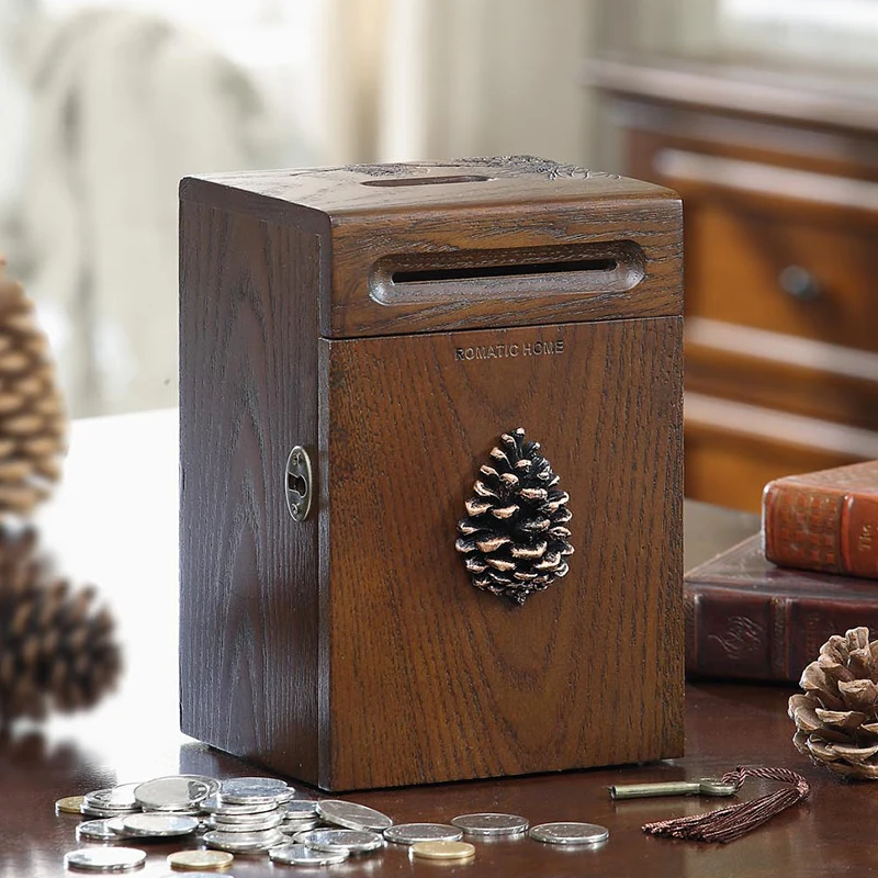 Wooden Secret Piggy Bank Storage Paper Money Vintage Hidden Safe Large Coin Money Box with Lock Key Tirelire Home Decoration 60
Wooden Secret Piggy Bank Storage Paper Money Vintage Hidden Safe Large Coin Money Box with Lock Key Tirelire Home Decoration 60