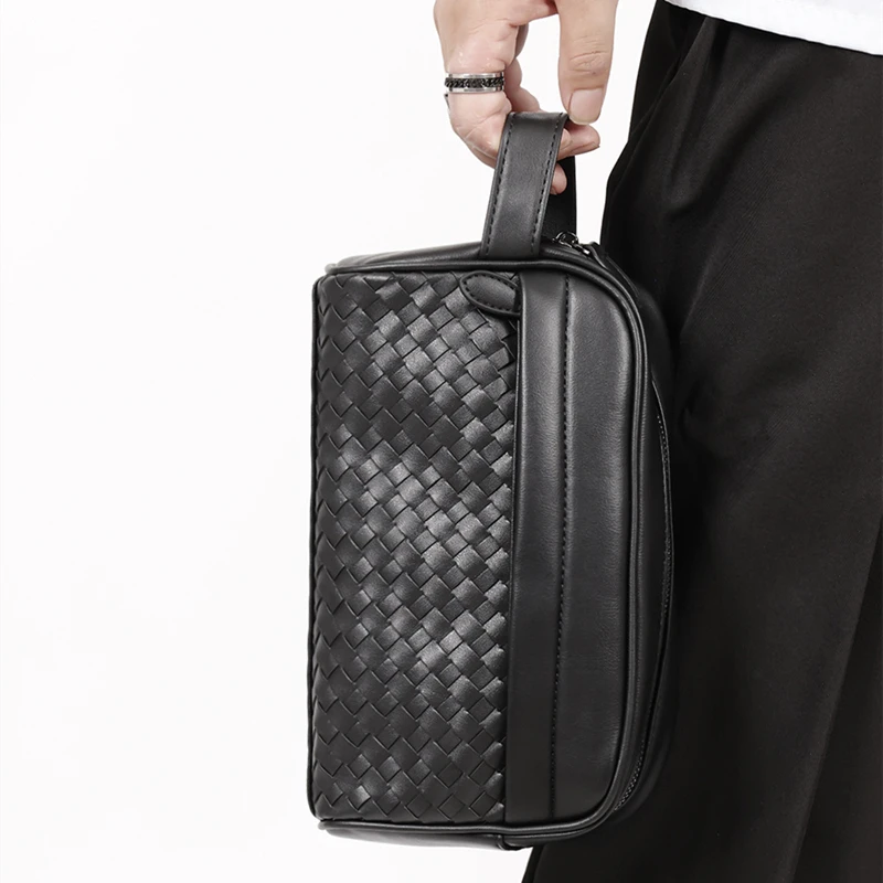 Модный дизайнерский мужской клатч, повседневный деловой клатч из искусственной кожи, плетеные мужские сумочки, дорожная косметичка, кошелек 
Модный дизайнерский мужской клатч, повседневный деловой клатч из искусственной кожи, плетеные мужские сумочки, дорожная косметичка, кошелек