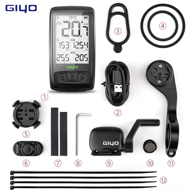 GIYO Bike Computer Wireless GPS Speedometer Waterproof Odometer Cycling Computer With Cadence Sensor And Stand 
GIYO Bike Computer Wireless GPS Speedometer Waterproof Odometer Cycling Computer With Cadence Sensor And Stand