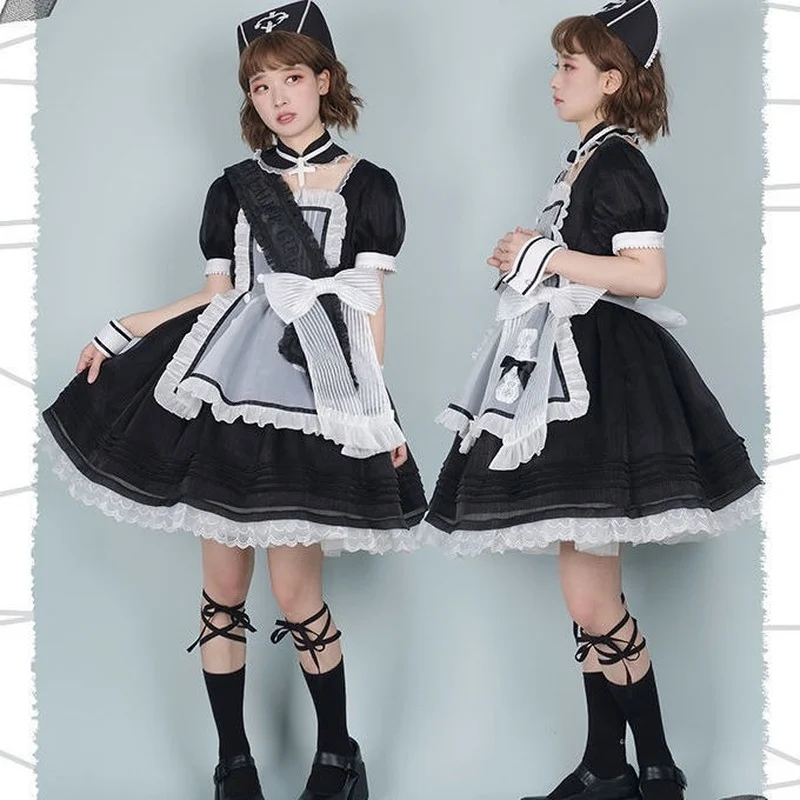 Black Kawaii Sweetheart Rescue Team Lolita Dress Kawaii Princess Maid Cosplay OP Short Sleeve Japanese Style Tea Party Dress
Black Kawaii Sweetheart Rescue Team Lolita Dress Kawaii Princess Maid Cosplay OP Short Sleeve Japanese Style Tea Party Dress