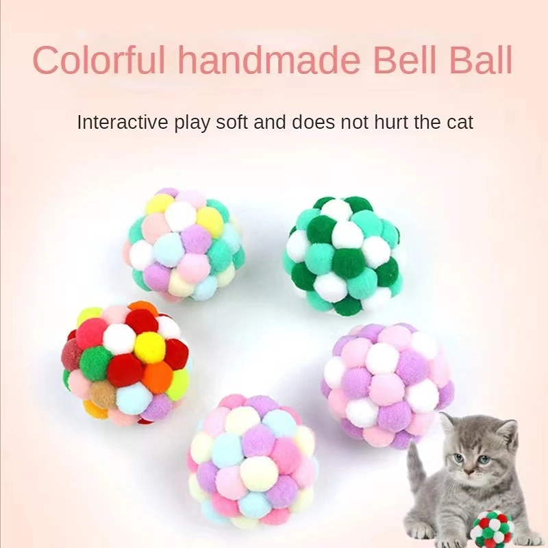 

Soft Cat Balls with Bell,Plush toy ball Fuzzy Balls Built-in Bell for Cat,Interactive Playing Chewing Toy Indoor Cats & Kitten