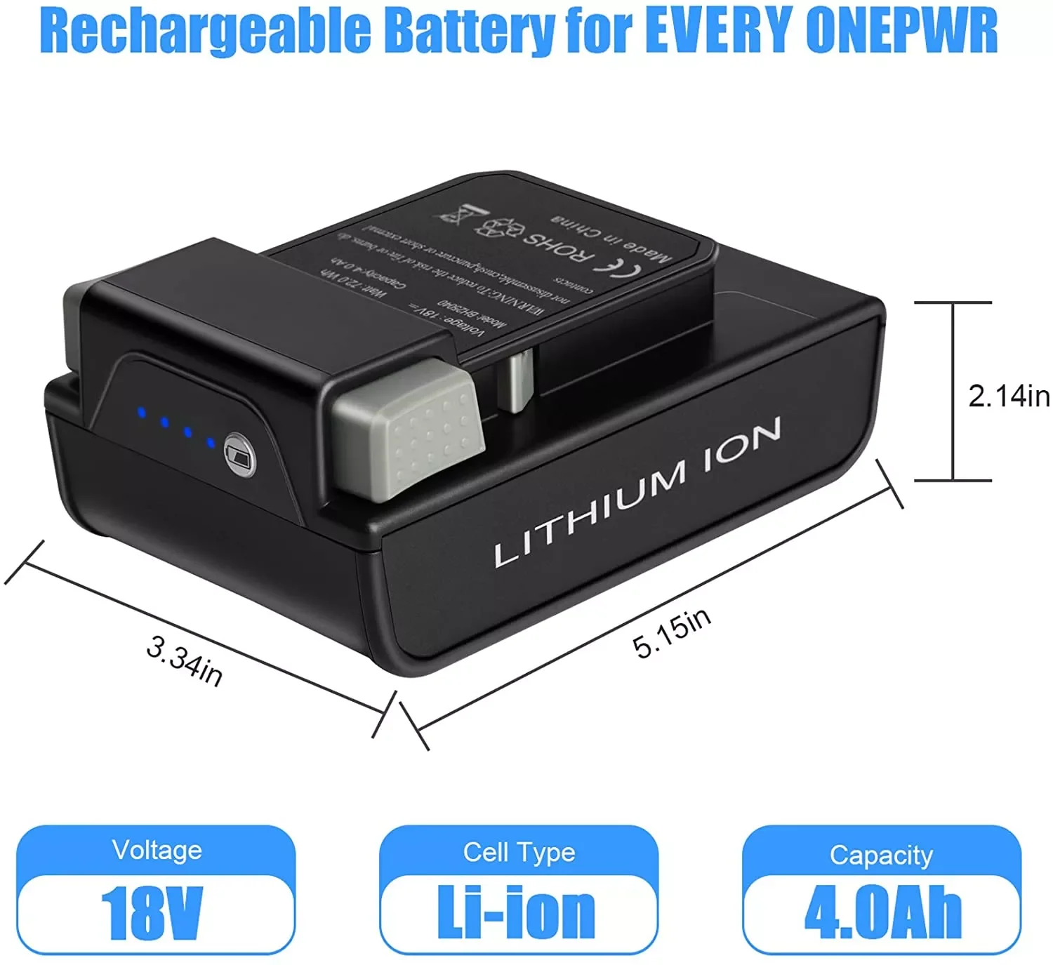 4.0Ah Replacement Battery Compatible with Hoover ONEPWR Series Vacuum Cleaner Lithium-ion Battery BH25040 BH15030
4.0Ah Replacement Battery Compatible with Hoover ONEPWR Series Vacuum Cleaner Lithium-ion Battery BH25040 BH15030