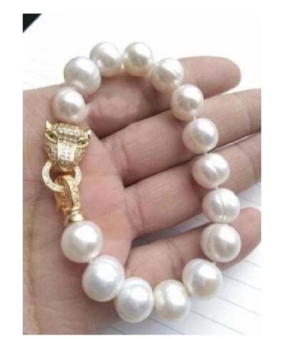 AAA 10-12mm South Sea Genuin White Pearl BRACELET 7.5-8"Leopard head fine jewelry
AAA 10-12mm South Sea Genuin White Pearl BRACELET 7.5-8"Leopard head fine jewelry