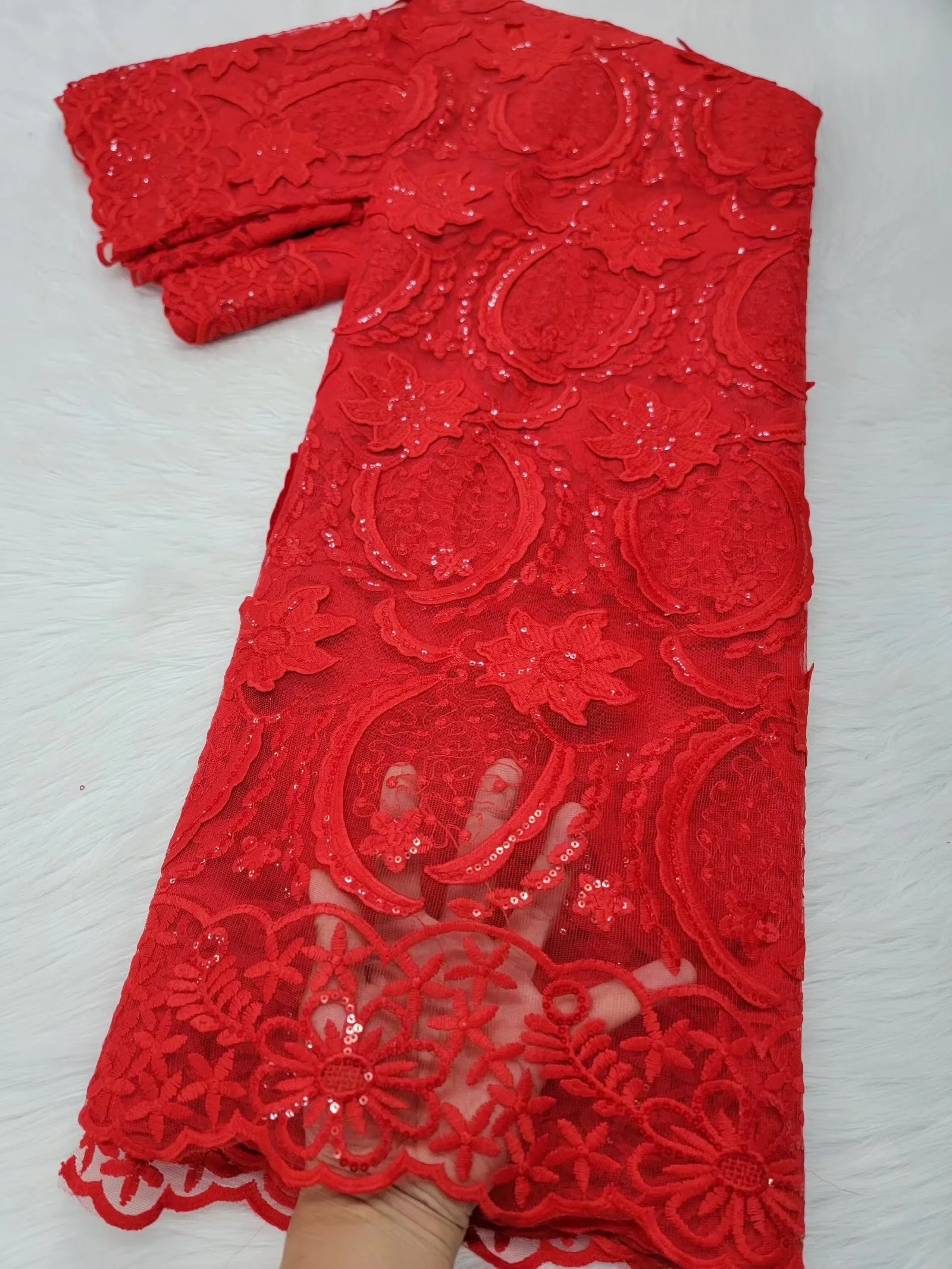African Fashion Red Tulle 5 Yards Lace Fabric 2022 High Quality Voile meshEmbroideved Lace Nigerian For Women Brithday Dress Sew
African Fashion Red Tulle 5 Yards Lace Fabric 2022 High Quality Voile meshEmbroideved Lace Nigerian For Women Brithday Dress Sew