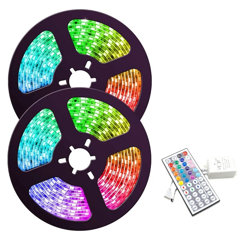 Светодиодная лента RGB 3528 600, 10 м, водонепроницаемая гибкая светодиодная лента с пультом ДУ на 44 кнопки для спальни, Рождества
Светодиодная лента RGB 3528 600, 10 м, водонепроницаемая гибкая светодиодная лента с пультом ДУ на 44 кнопки для спальни, Рождества