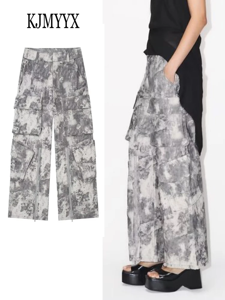 Женские модные камуфляжные брюки-карго KJMYYX, весна-осень, новые женские повседневные широкие брюки, уличные брюки 
Женские модные камуфляжные брюки-карго KJMYYX, весна-осень, новые женские повседневные широкие брюки, уличные брюки