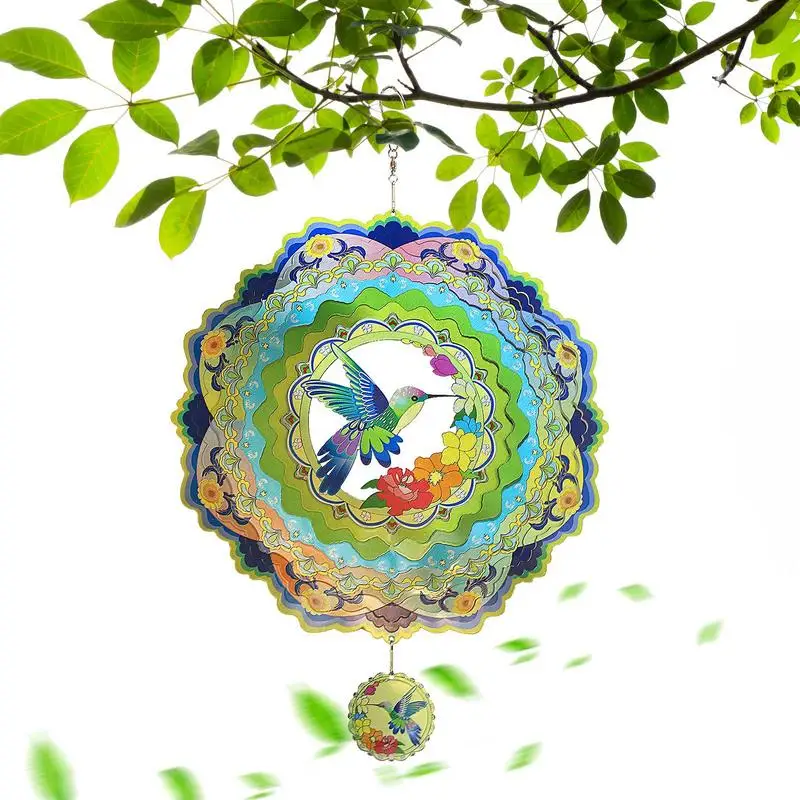 

Bird Wind Spinners Hummingbird Outdoor Wind Chime 3D Anti-rust Decorations For Garden Trees Window Balconies Patio Porch Elegant