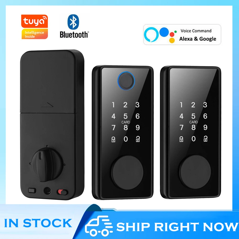 Tuya Smart Deadbolt Locks Door Entry Front Bluetooth Keyless Fingerprint Keypad Digital Lock for Home Apartment
Tuya Smart Deadbolt Locks Door Entry Front Bluetooth Keyless Fingerprint Keypad Digital Lock for Home Apartment
