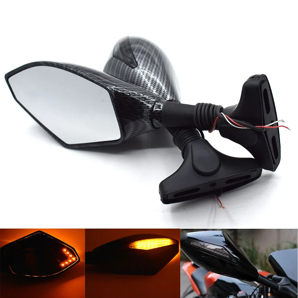 Universal Motorcycle Rear View Side Wing Mirrors w/ LED Turn Signal Light For Kawasaki ZX14/ZZR1400 ER6F Z750S Ninja 250R 650R
Universal Motorcycle Rear View Side Wing Mirrors w/ LED Turn Signal Light For Kawasaki ZX14/ZZR1400 ER6F Z750S Ninja 250R 650R